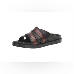 Stacy Adams Black and Brown Sandals Sleek Comfort